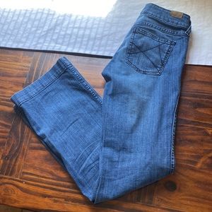Ariat Trouser Mid Rise Stretch Outseam Ella Wide Leg Jean. Sz- 27 Long